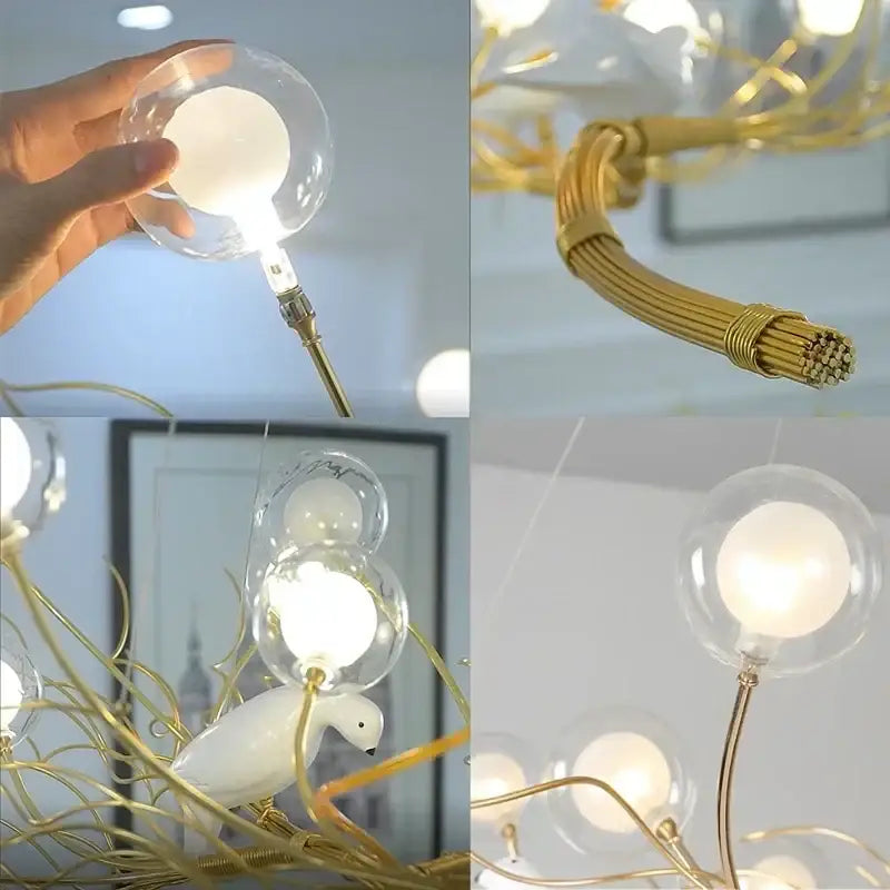 Gold Iron Branch Chandelier