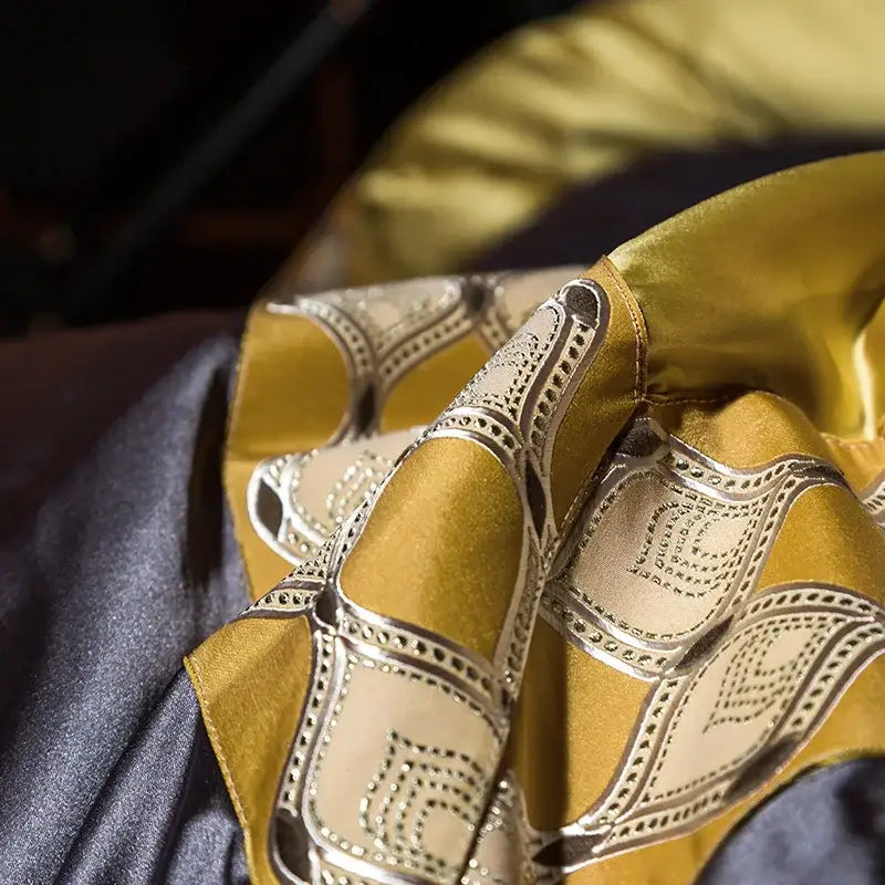Gold Black Cotton Bedding