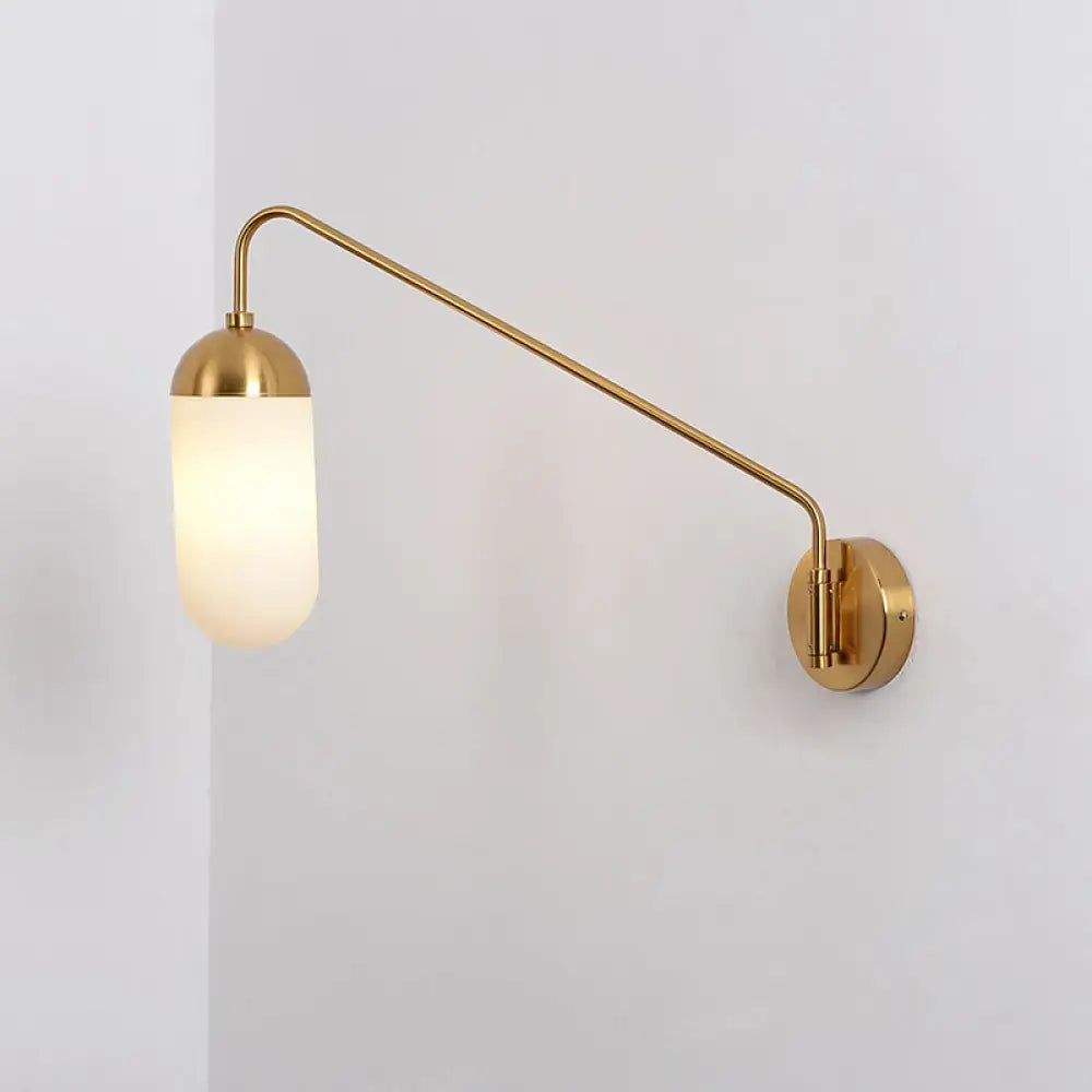 Brass Frosted Wall Sconce
