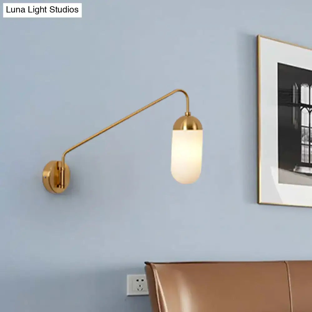 Brass Frosted Wall Sconce
