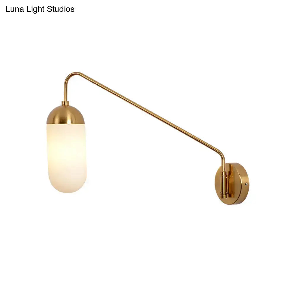 Brass Frosted Wall Sconce
