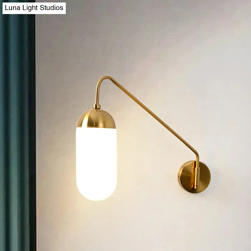 Brass Frosted Wall Sconce