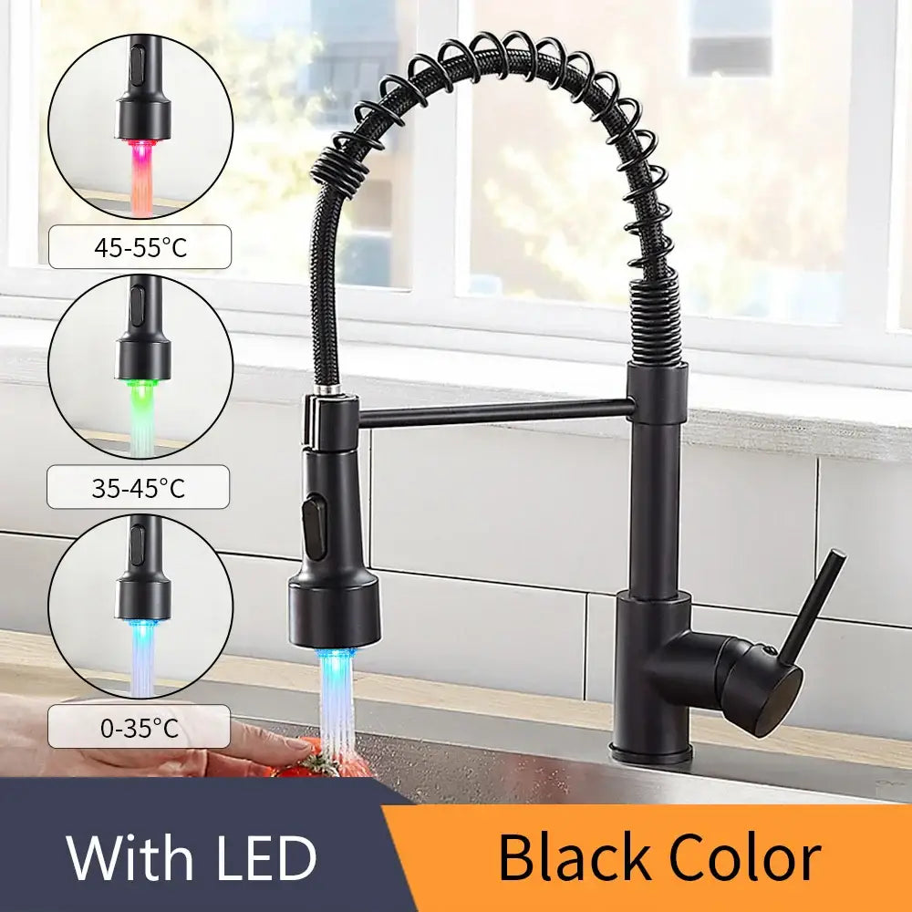 Brass Spring Kitchen Faucet