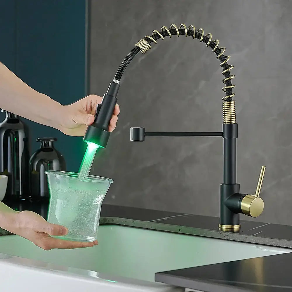 Brass Spring Kitchen Faucet