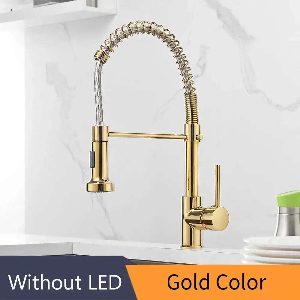 Brass Spring Kitchen Faucet