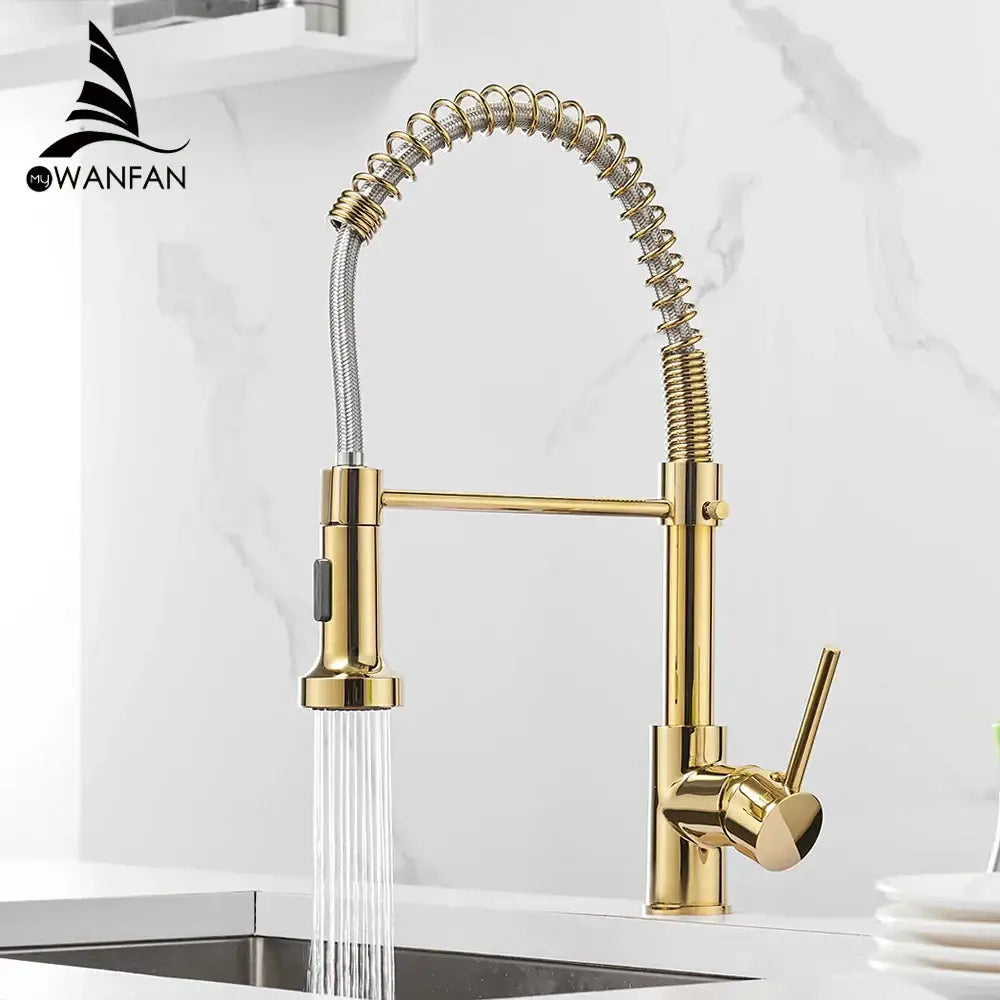 Brass Spring Kitchen Faucet