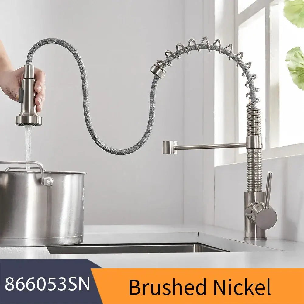 Brass Spring Kitchen Faucet
