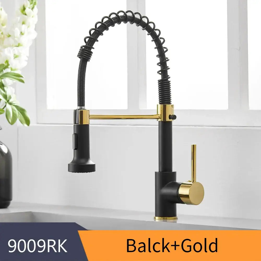 Brass Spring Kitchen Faucet