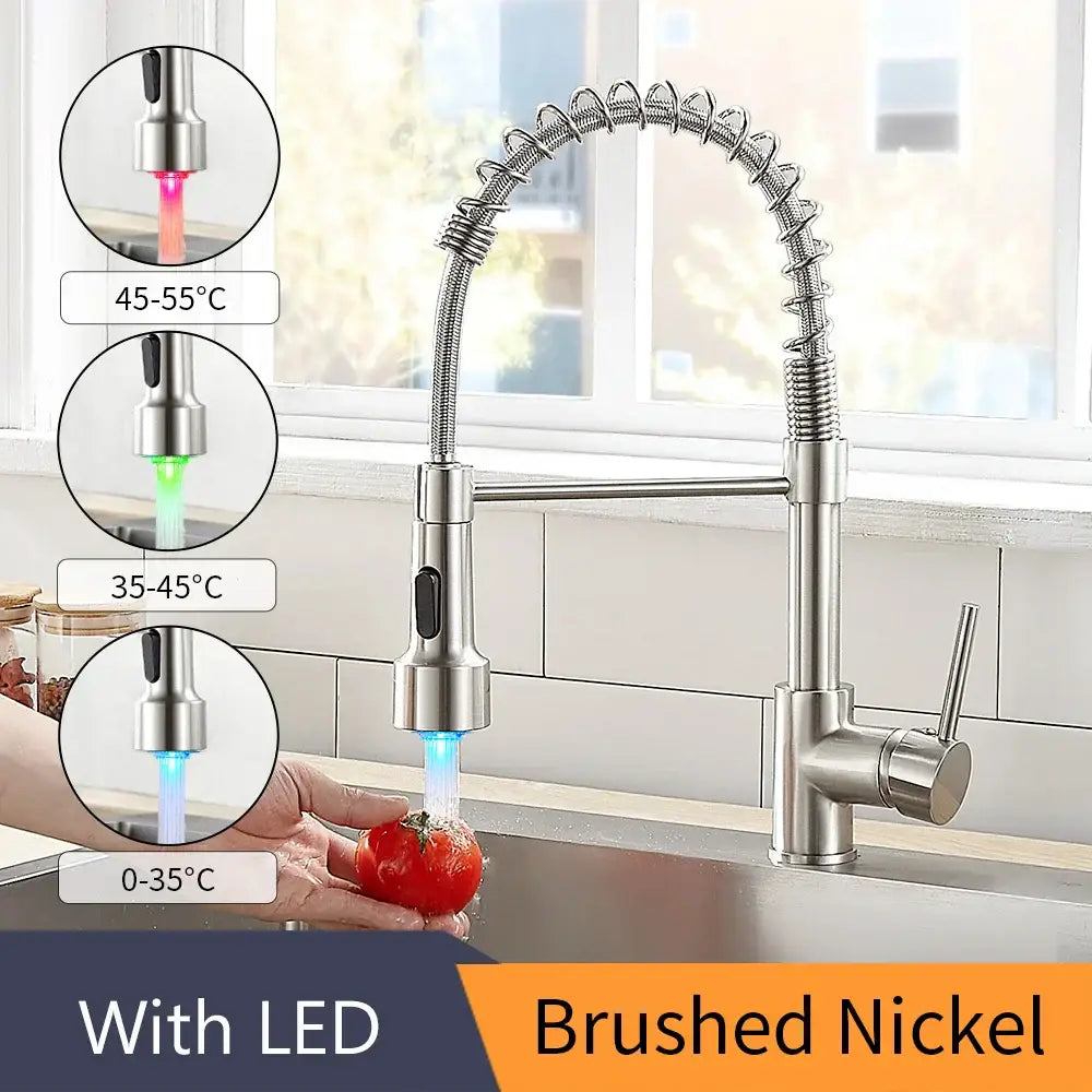 Brass Spring Kitchen Faucet