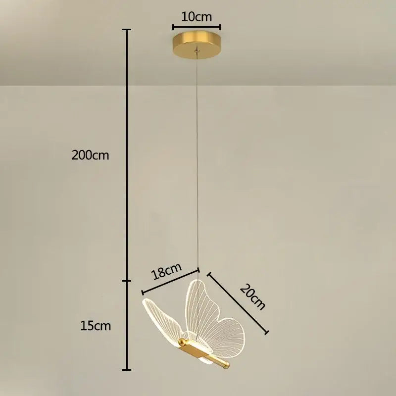Gold Butterfly Pendant Light 24-Light Dia80cm