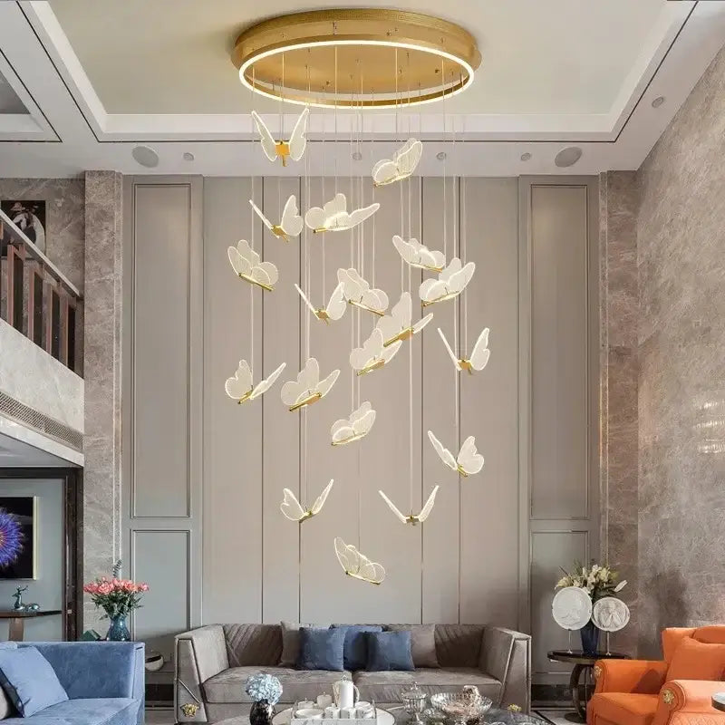 Gold Butterfly Pendant Light 24-Light Dia80cm