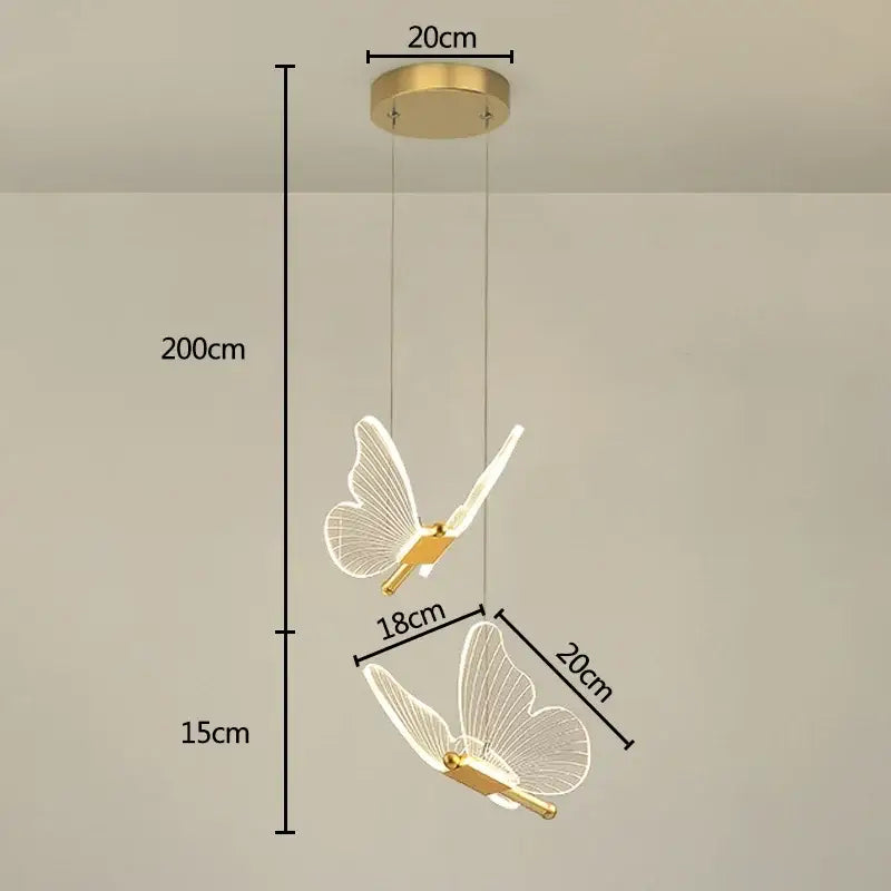 Gold Butterfly Pendant Light 24-Light Dia80cm