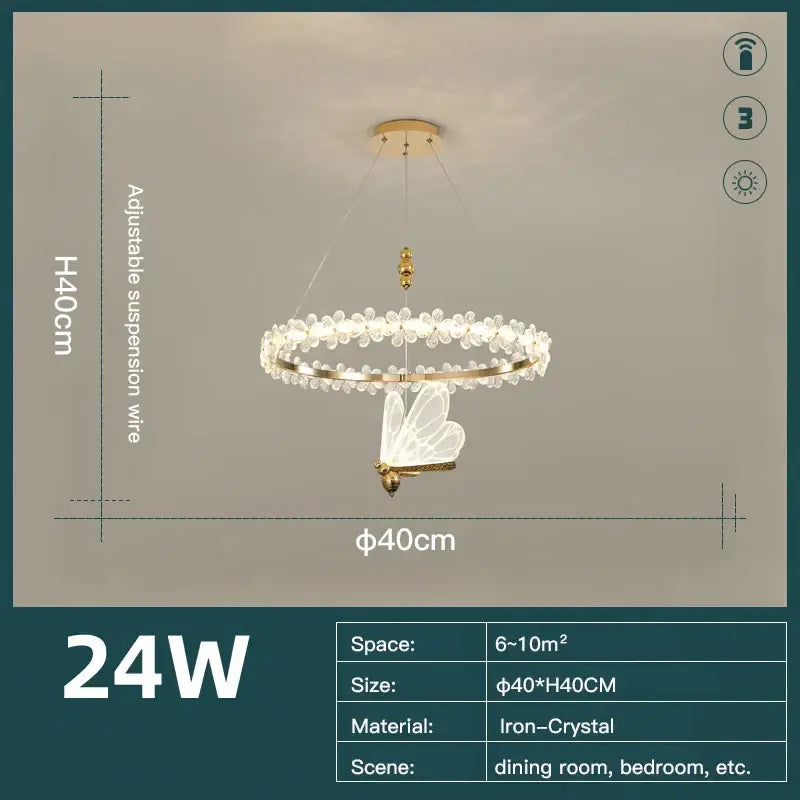 Gold Crystal 60cm Pendant Chandelier