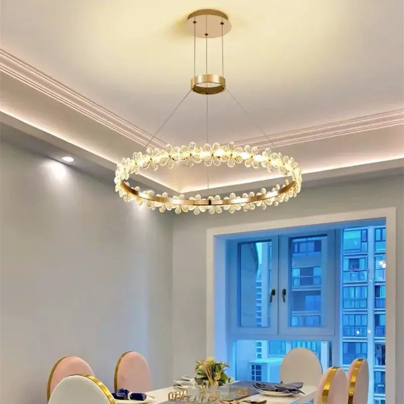 Gold Crystal 60cm Pendant Chandelier