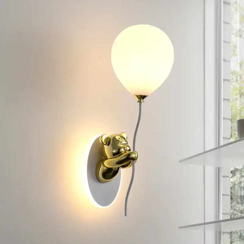 Gold Bear Balloon Lamp