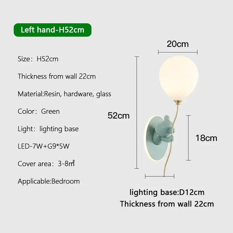 Gold Bear Balloon Lamp