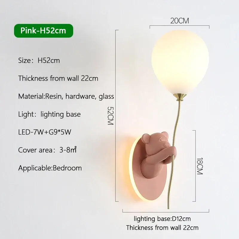 Gold Bear Balloon Lamp
