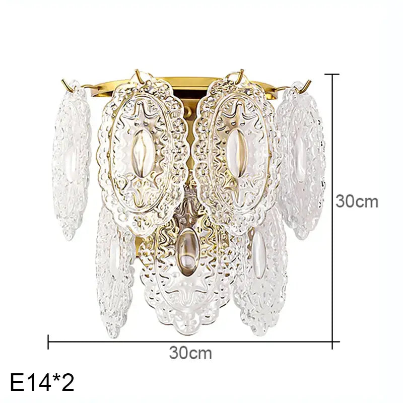 Gold Glass Pearl Chandelier