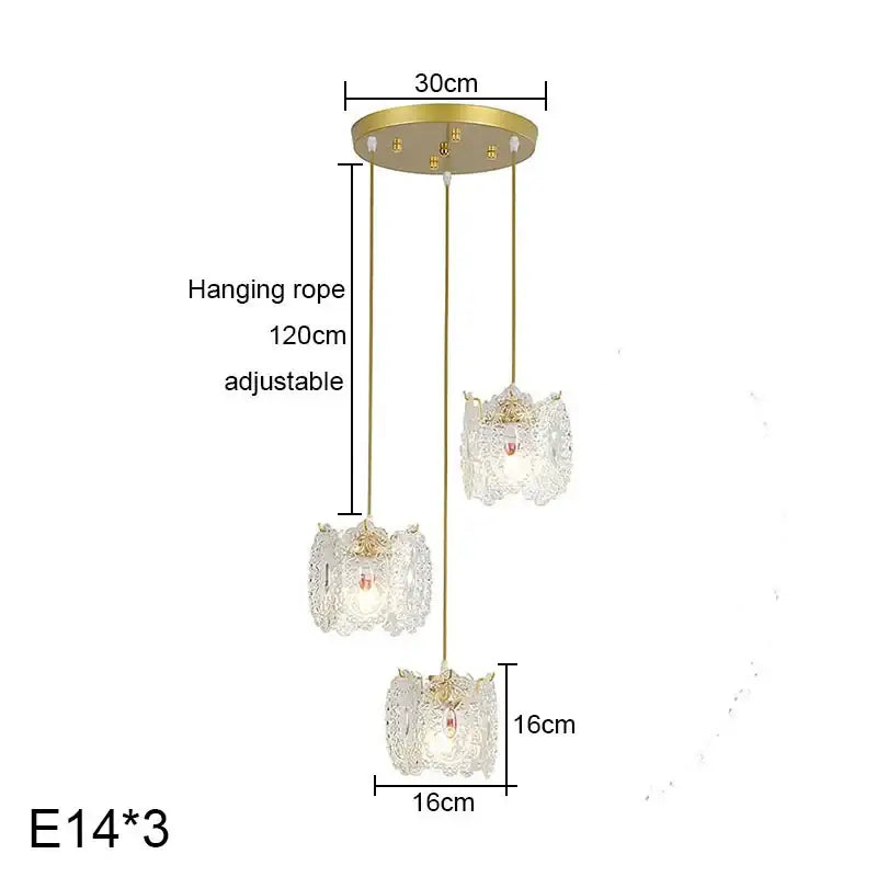 Gold Glass Pearl Chandelier
