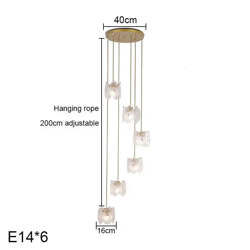 Gold Glass Pearl Chandelier
