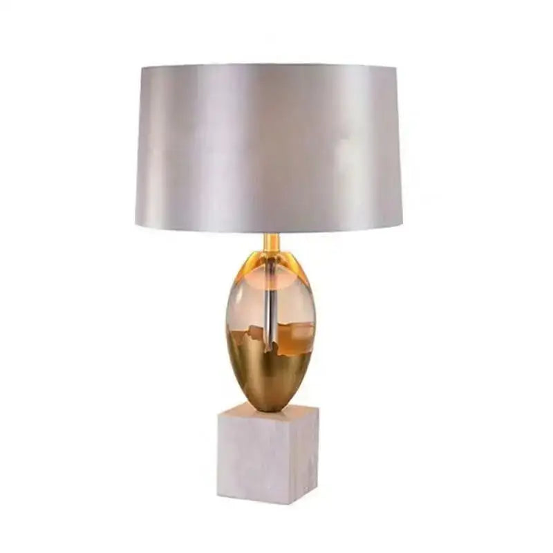Gold Crystal Table Lamp With Marble Base
