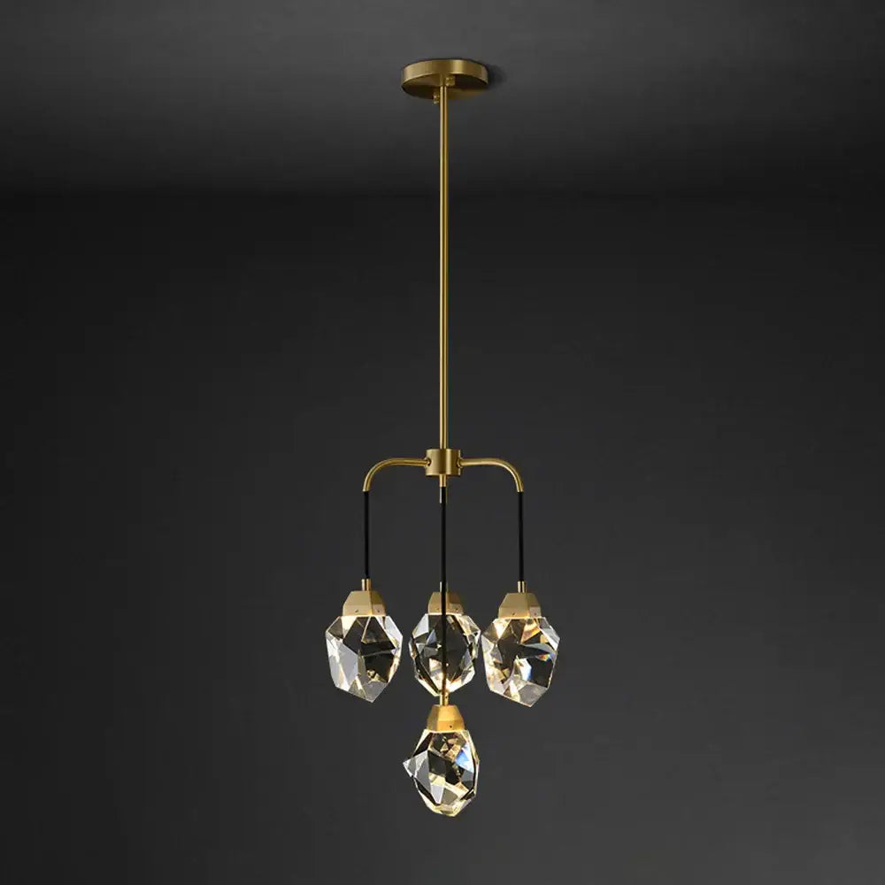 Gold Diamond Crystal 16-Light Chandelier