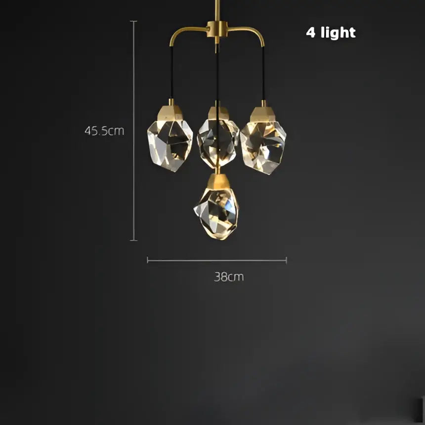 Gold Diamond Crystal 16-Light Chandelier
