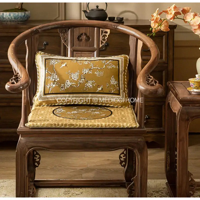 Gold Crane Lumbar Pillowcase