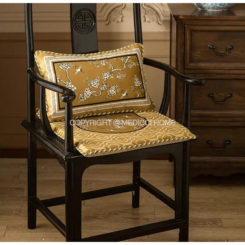 Gold Crane Lumbar Pillowcase
