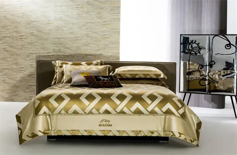 Gold Cream Jacquard Bedding