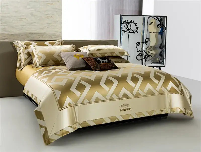 Gold Cream Jacquard Bedding