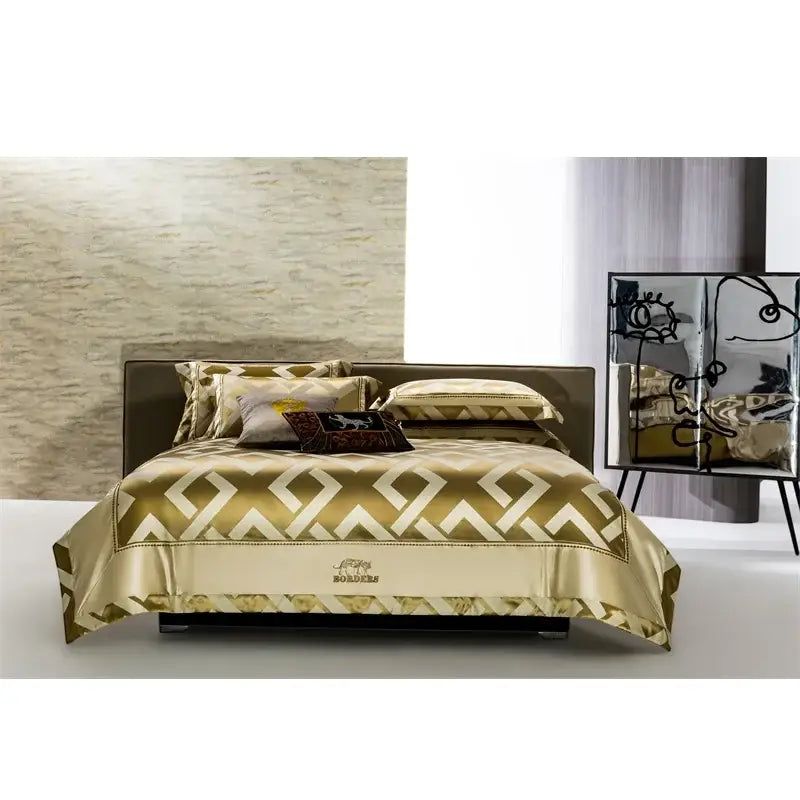 Gold Cream Jacquard Bedding