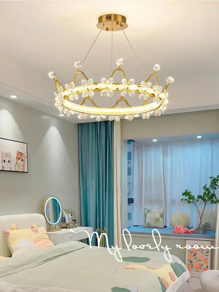 Gold Crown Crystal Chandelier