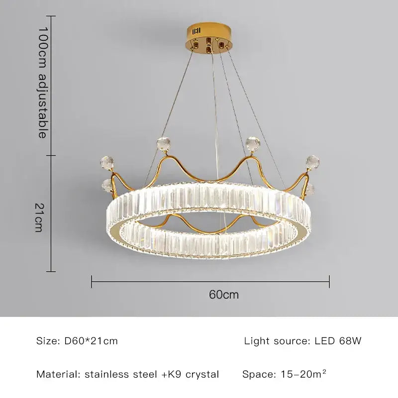 Gold Crown Crystal Chandelier