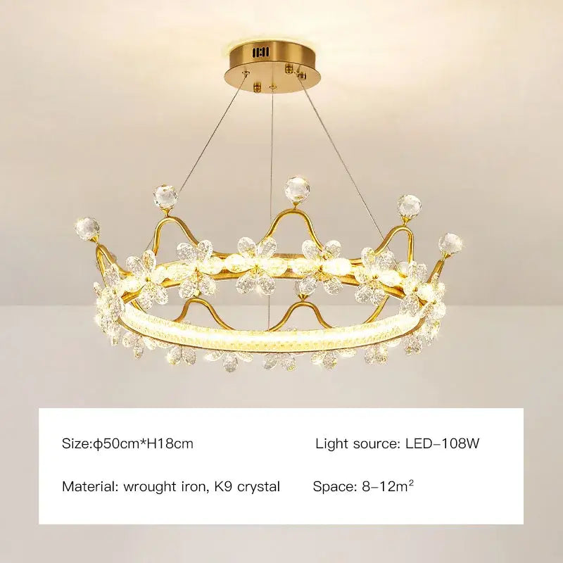 Gold Crown Crystal Chandelier