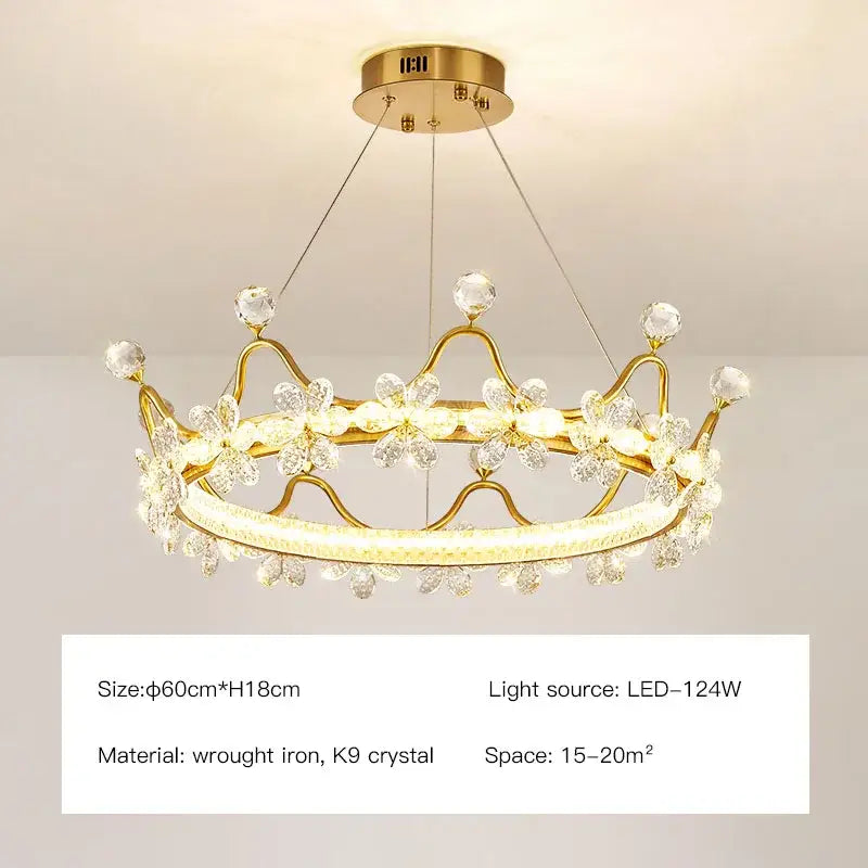 Gold Crown Crystal Chandelier
