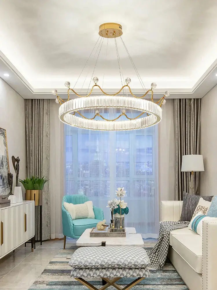 Gold Crown Crystal Chandelier