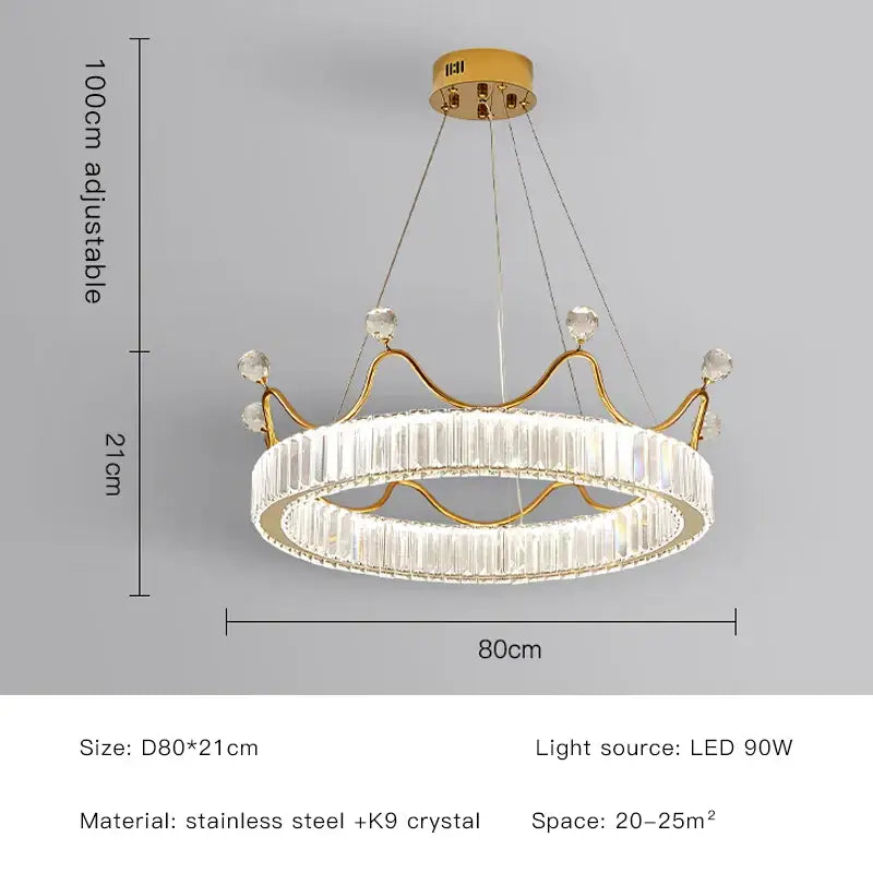 Gold Crown Crystal Chandelier