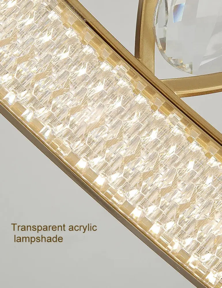 Gold Crystal Pendant Chandelier with Water Drop Crystals
