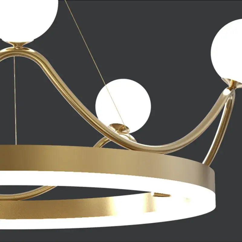 Gold LED Crown Chandelier