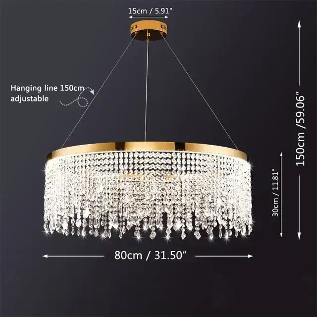 Gold LED Circle Chandelier