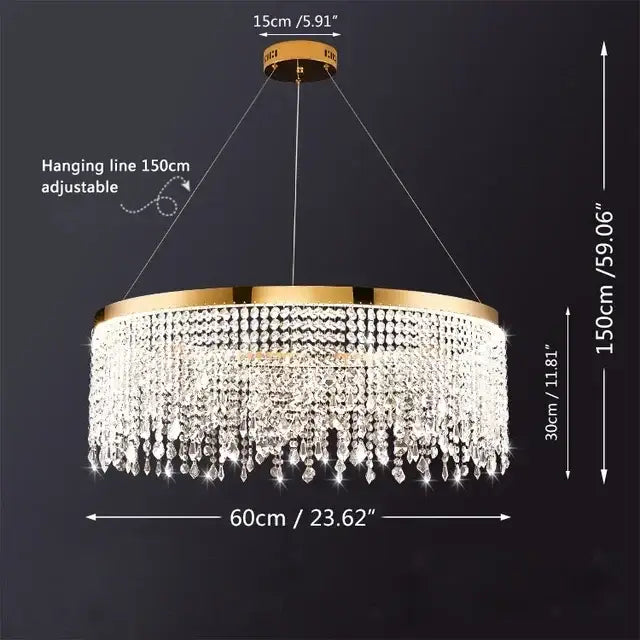 Gold LED Circle Chandelier