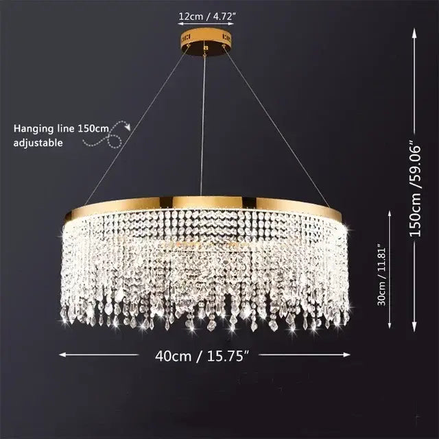 Gold LED Circle Chandelier