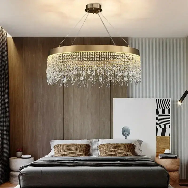 Gold LED Circle Chandelier