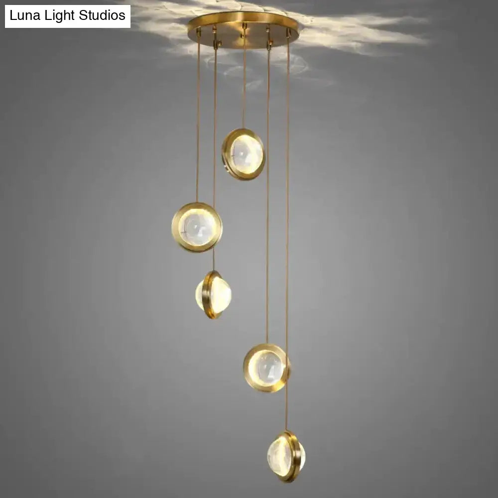 Gold Crystal Glass Pendant