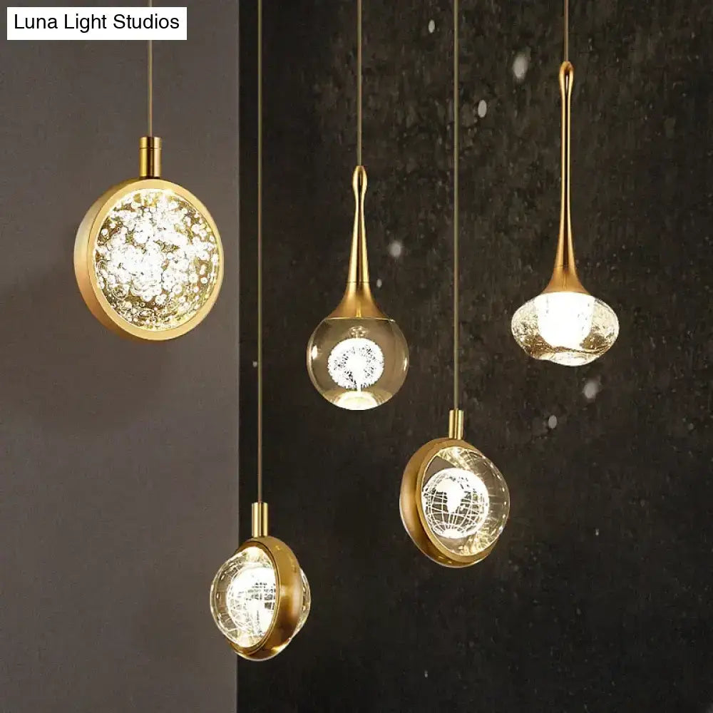 Gold Crystal Glass Pendant