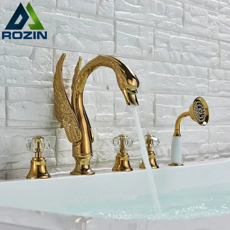 Gold Crystal Swan Faucet