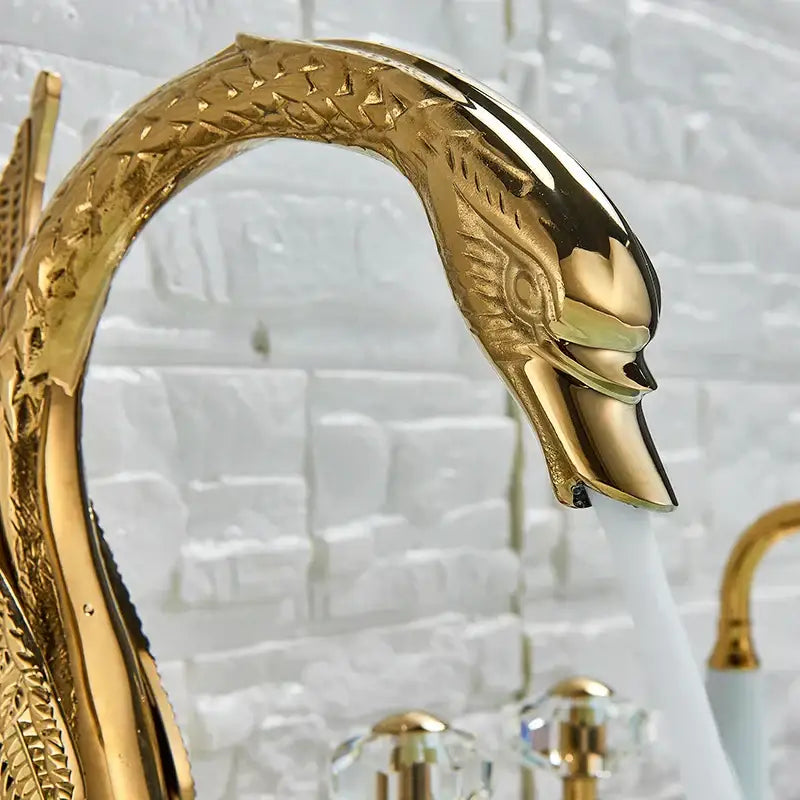 Gold Crystal Swan Faucet