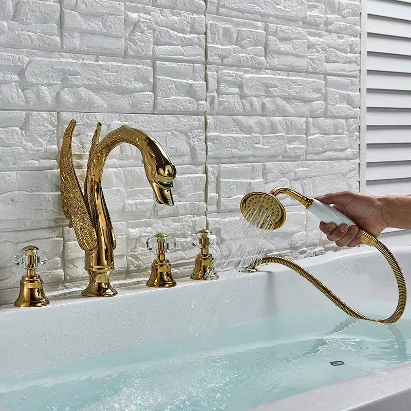 Gold Crystal Swan Faucet