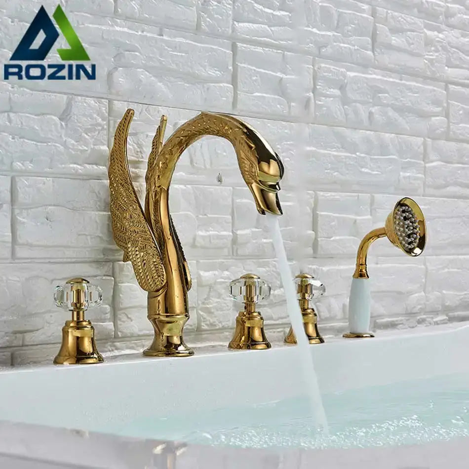 Gold Crystal Swan Faucet